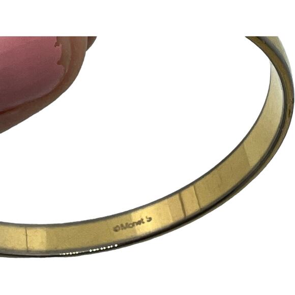 Vintage Monet Gold Tone Bangle Bracelet Classic 80s Minimalist Designer - Picture 13 of 16